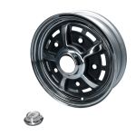 Klassische Sprintstar Stahlfelge in Chrom/Schwarz für VW Käfer und Karmann Ghia, 5-Loch
